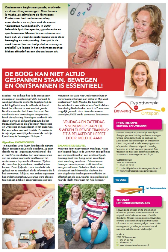 Fysiotherapie Zoetermeer artikel Fysiotherapie Zoetermeer artikel